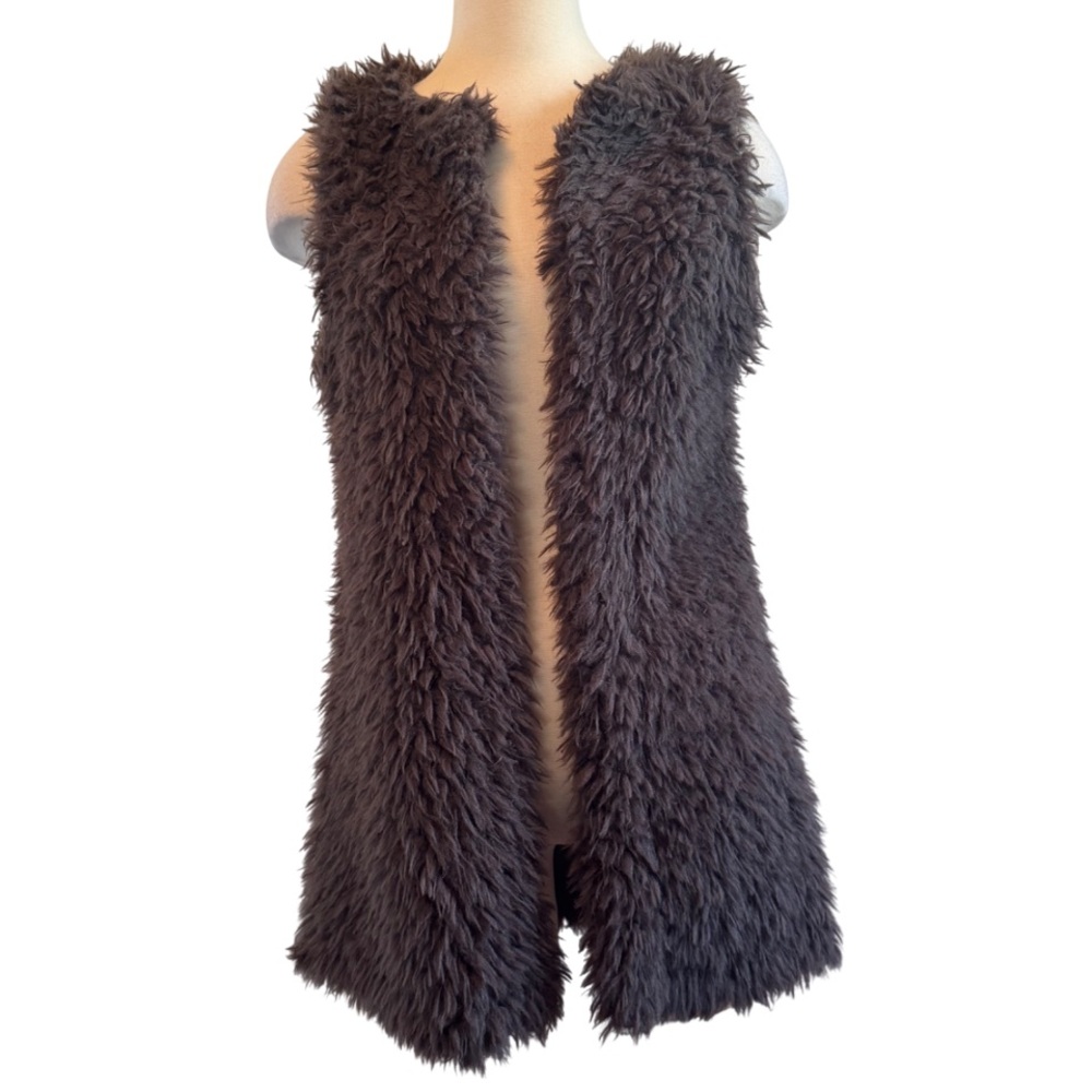 Uncle Frank chocolate brown Faux‎ Fur Vest XS